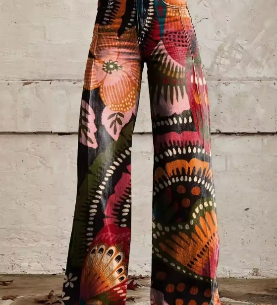 Laure | Pantalon Motif Organique Doux