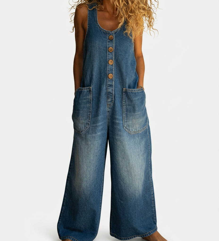 Lison | Salopette en denim coton lavé vintage