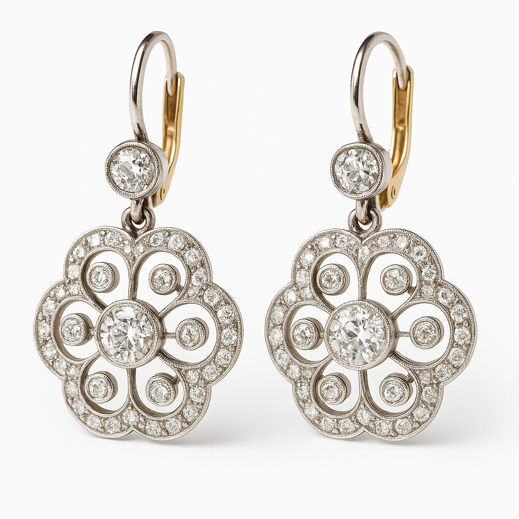 Madeleine – Boucles d'oreilles vintage avec mandala en cristal
