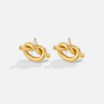 Margaux – Boucles d'oreilles dorées de forme tressée