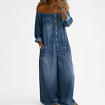 Sidonie | Combinaison denim épaules dénudées
