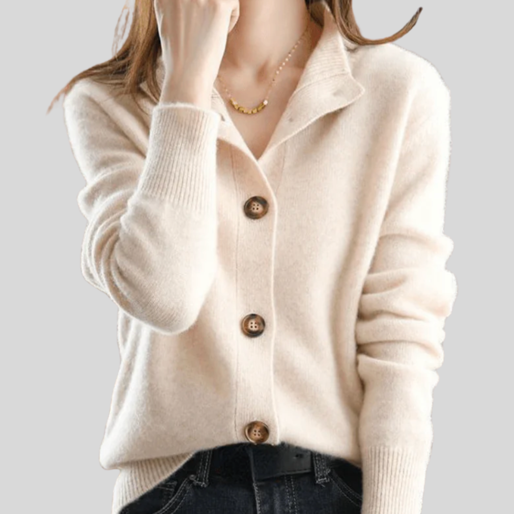 Stéphanie | Cardigan en Cachemire Style Rétro