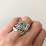 Ensemble de bagues en verre turquoise argent vintage