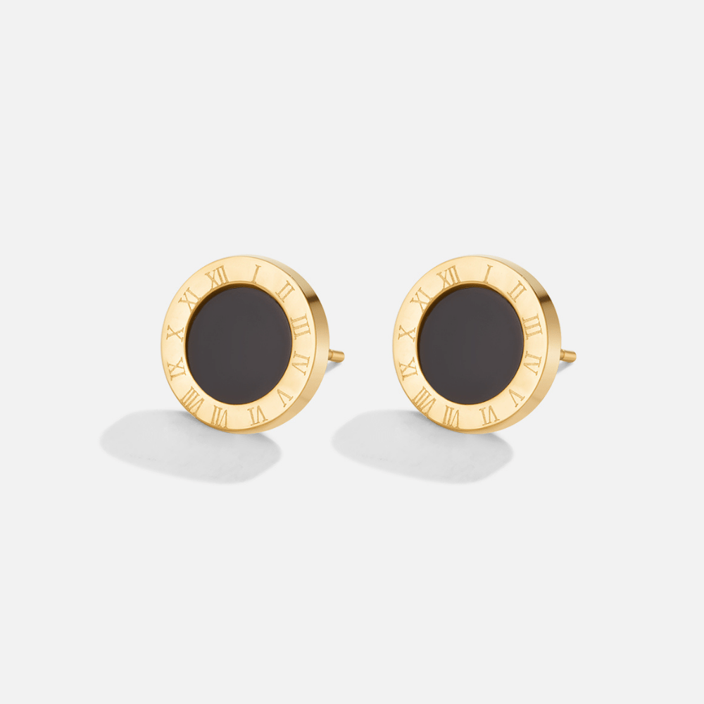 Lucie – Boucles d'oreilles rondes avec centre noir