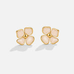 Élise – Boucles d'oreilles rondes avec motif floral