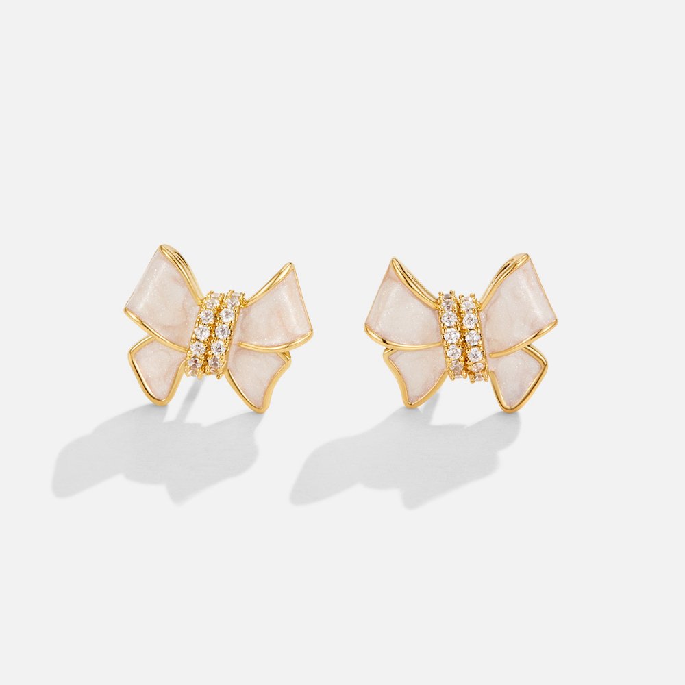 Noémie – Boucles d'oreilles dorées avec motif floral