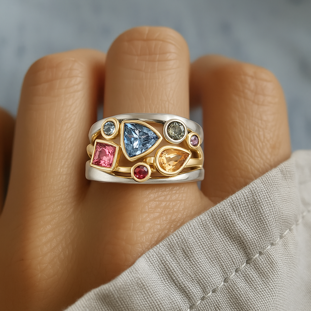 Bague Vintage Bunter Zirkonia